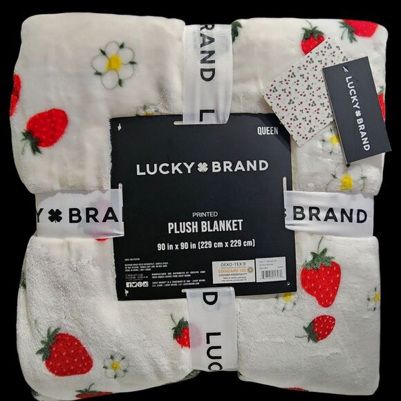 Lucky Brand Queen Size Spring Floral Garden Cozy Plush Blanket 90x90in Multi‎ - Picture 10 of 10